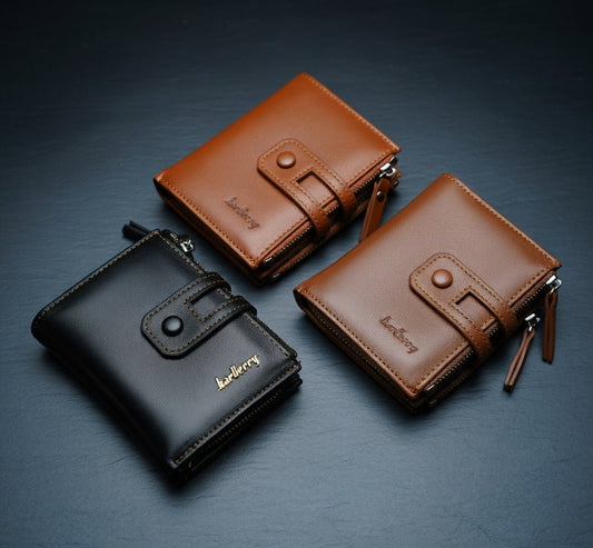 Baellerry Men's Leather Trifold Wallet – Dual Zipper & Snap Closure with Multi - Card Slots & Coin Pocket - CASSxClassWalletBaellerry Men's Leather Trifold Wallet – Dual Zipper & Snap Closure with Multi - Card Slots & Coin PocketBlackBaellerry Men's Leather Trifold Wallet – Dual Zipper & Snap Closure with Multi - Card Slots & Coin Pocket