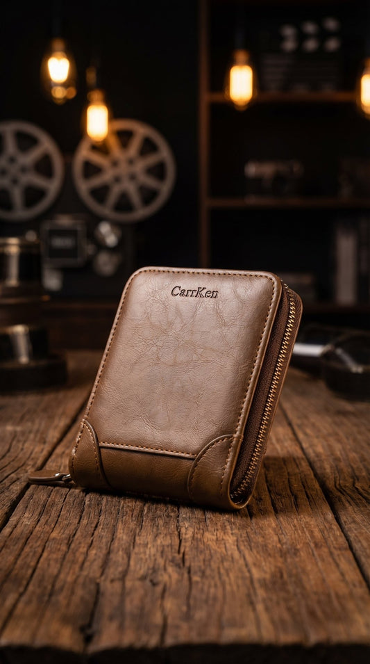 CarrKen Men's Leather Zipper Wallet – Multi - Pocket Bifold with Coin Purse & Card Slots - CASSxClassCarrKen Men's Leather Zipper Wallet – Multi - Pocket Bifold with Coin Purse & Card SlotsBrownCarrKen Men's Leather Zipper Wallet – Multi - Pocket Bifold with Coin Purse & Card Slots