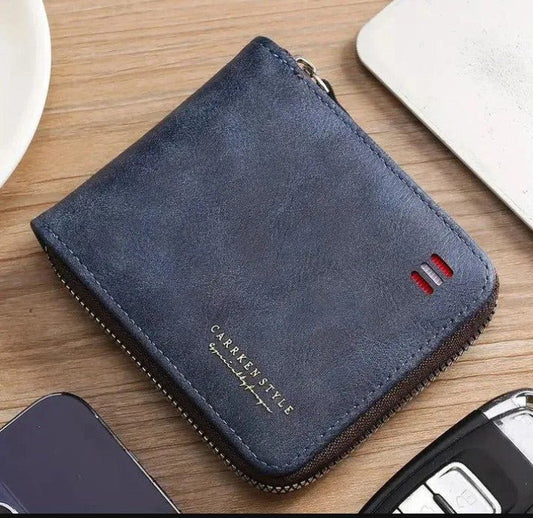 Carrken Style Leather Men's Zipper Wallet – Slim Bifold with Red Accent & Multi - Card Slots - CASSxClassWalletCarrken Style Leather Men's Zipper Wallet – Slim Bifold with Red Accent & Multi - Card SlotsBlackCarrken Style Leather Men's Zipper Wallet – Slim Bifold with Red Accent & Multi - Card Slots