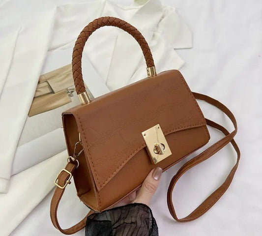 Mini Braided Handle Crossbody Bag – Premium Vegan Leather Satchel - CASSxClassHandbagsMini Braided Handle Crossbody Bag – Premium Vegan Leather SatchelBrownMini Braided Handle Crossbody Bag – Premium Vegan Leather Satchel