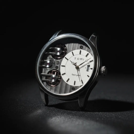 TOMI Half - Skeleton Dual Dial Watch – Luxury Mechanical Timepiece with 2 Leather Straps - CASSxClassWatchTOMI Half - Skeleton Dual Dial Watch – Luxury Mechanical Timepiece with 2 Leather StrapsDark Spotlight Hero Shot