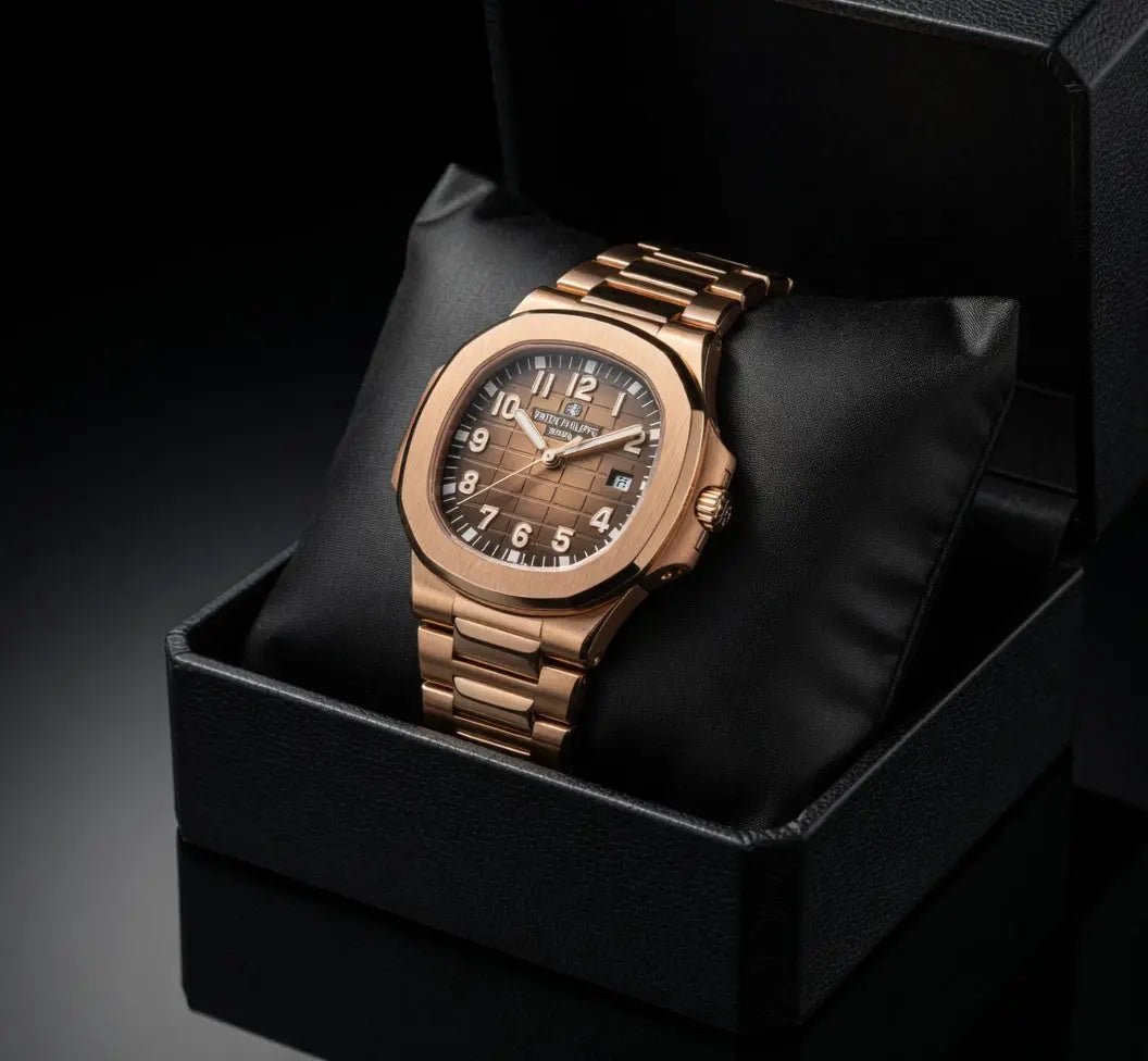 Universe Point Bronze Sports Watch – Rose Gold Aquanaut - Style Steel Bracelet Watch for Men - CASSxClassWatchUniverse Point Bronze Sports Watch – Rose Gold Aquanaut - Style Steel Bracelet Watch for MenUniverse Point Bronze Sports Watch – Rose Gold Aquanaut - Style Steel Bracelet Watch for Men
